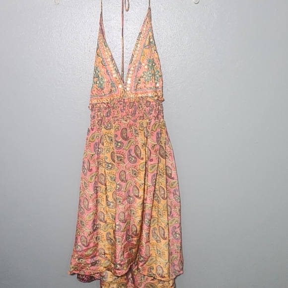 Zury Boho Paisley Silk-Blend Dress โ Free Size โ Made in India - Picture 4 of 10